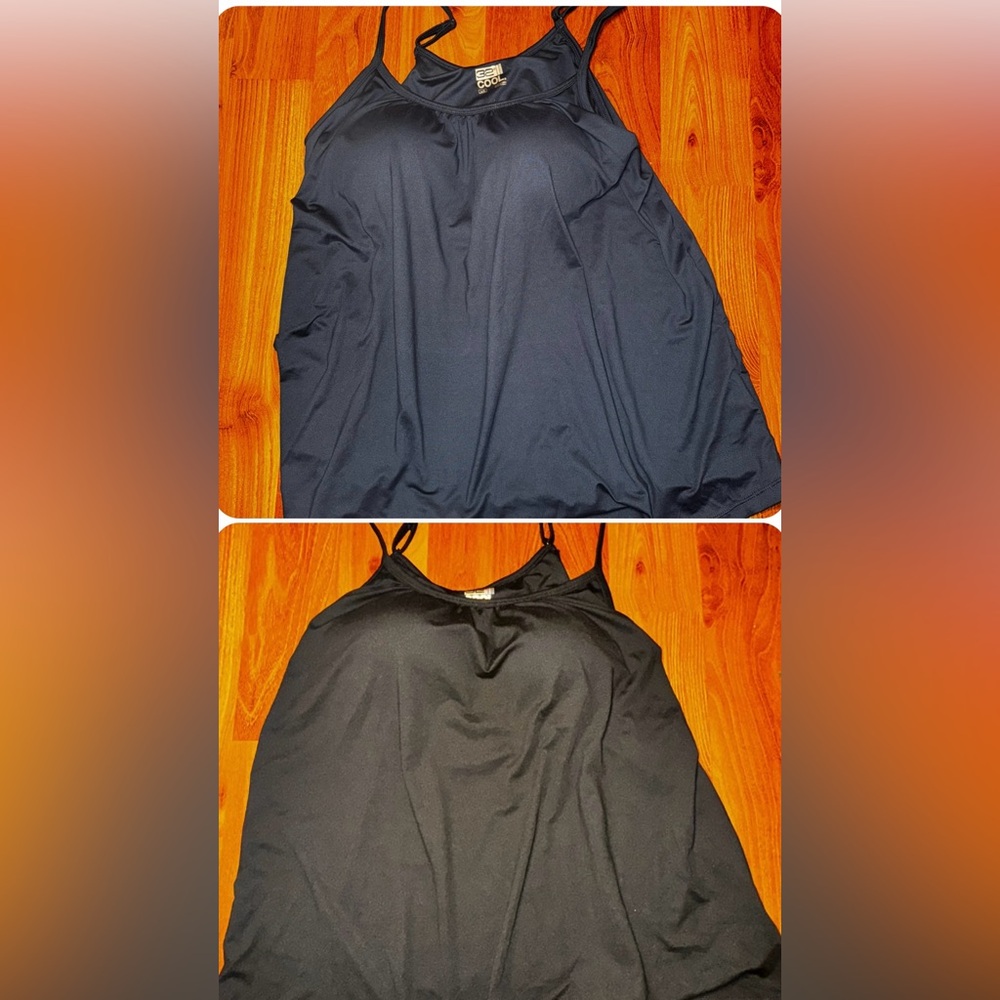 32 Degrees Cool Black and Navy Blue Bra Tank Top Bundle